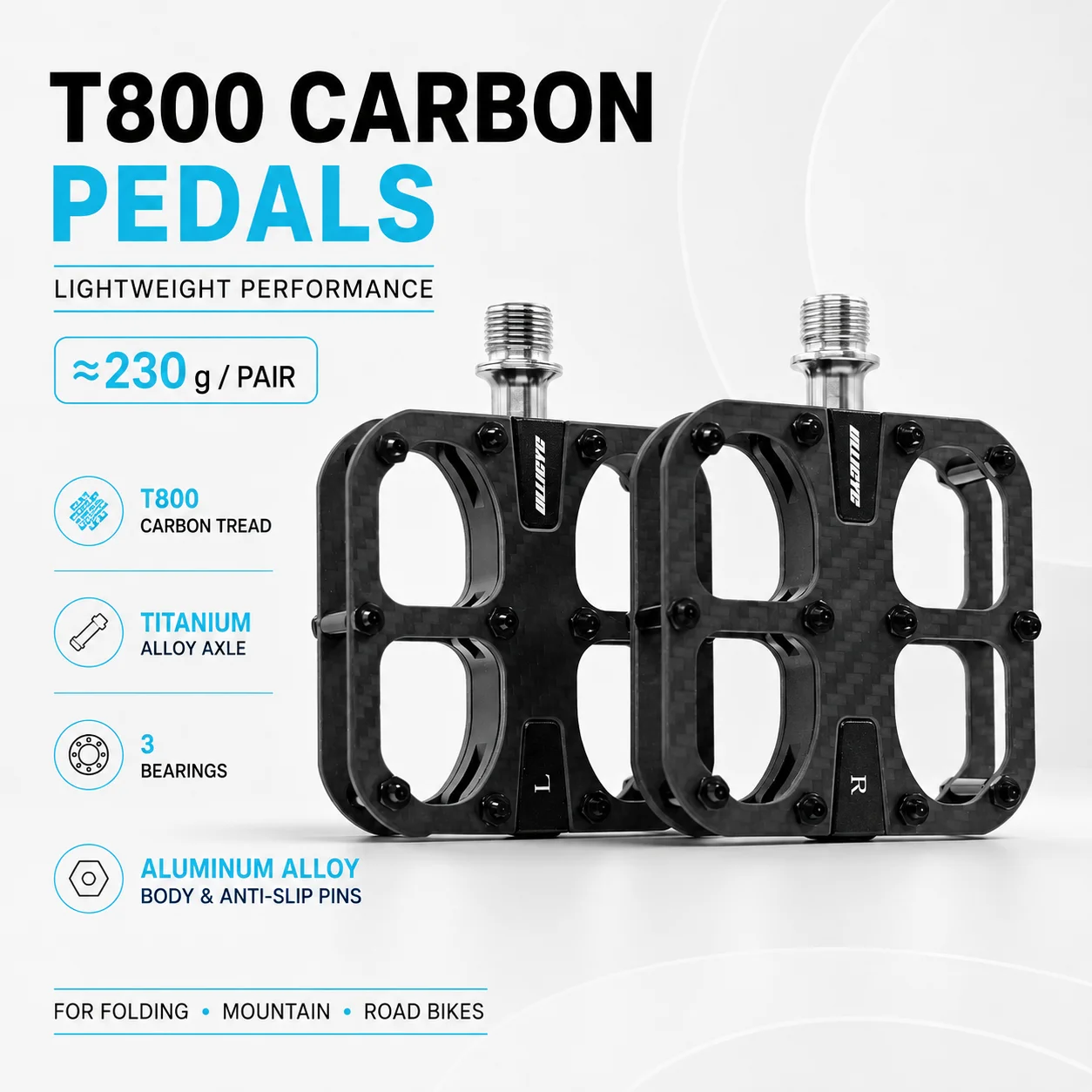 Pedal Platform Flat - Педали для велосипеда ULLICYC из углеродного