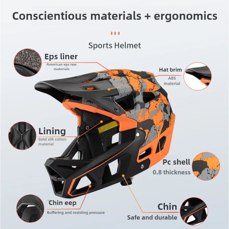 Новый взрослый полнолицевой шл – обзор и цена Mountain Biking Helmet Full Face